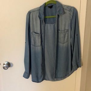 Versatile Chambray button front blouse/jacket